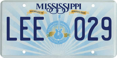 MS license plate LEE029
