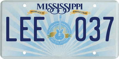 MS license plate LEE037