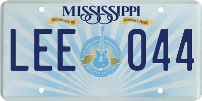 MS license plate LEE044
