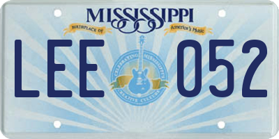MS license plate LEE052