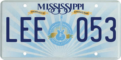 MS license plate LEE053