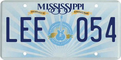 MS license plate LEE054