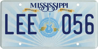 MS license plate LEE056
