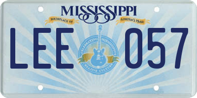 MS license plate LEE057