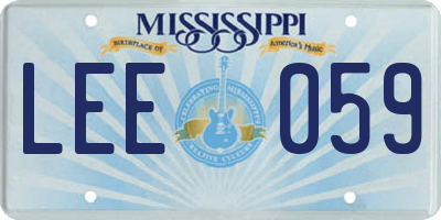 MS license plate LEE059