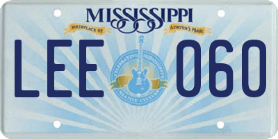 MS license plate LEE060