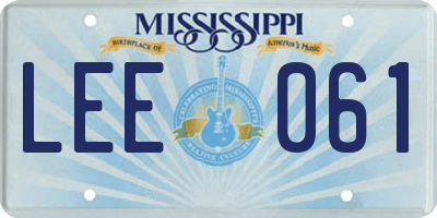 MS license plate LEE061