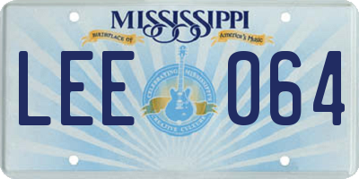MS license plate LEE064