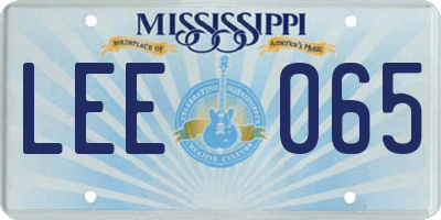 MS license plate LEE065