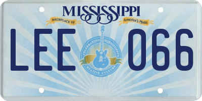 MS license plate LEE066