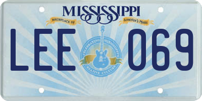 MS license plate LEE069