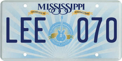MS license plate LEE070