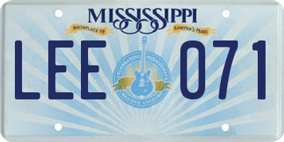 MS license plate LEE071