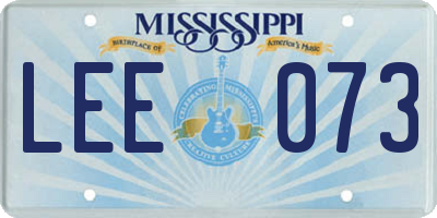 MS license plate LEE073
