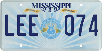 MS license plate LEE074