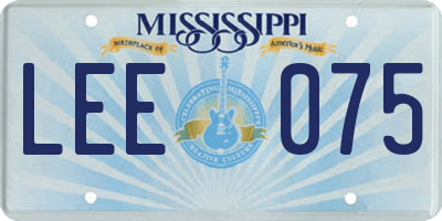 MS license plate LEE075