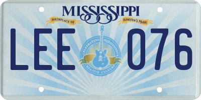 MS license plate LEE076