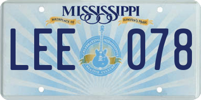 MS license plate LEE078