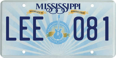 MS license plate LEE081