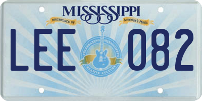 MS license plate LEE082