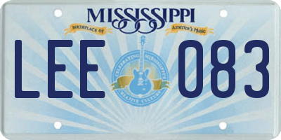 MS license plate LEE083