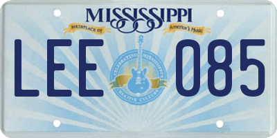 MS license plate LEE085