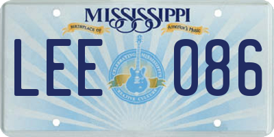 MS license plate LEE086