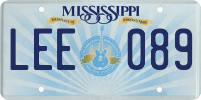 MS license plate LEE089