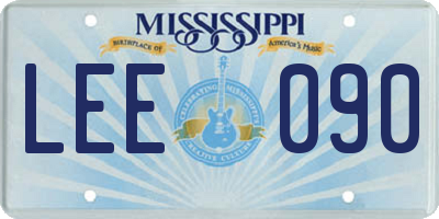 MS license plate LEE090