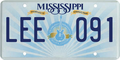 MS license plate LEE091