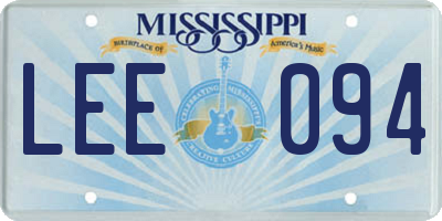MS license plate LEE094