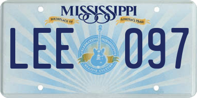 MS license plate LEE097