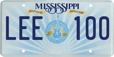 MS license plate LEE100