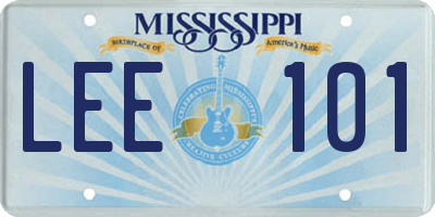 MS license plate LEE101