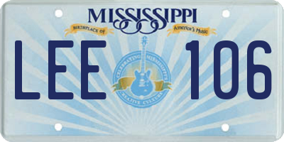 MS license plate LEE106