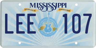 MS license plate LEE107