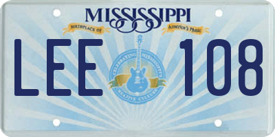 MS license plate LEE108