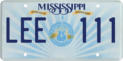 MS license plate LEE111
