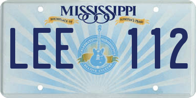 MS license plate LEE112