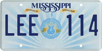 MS license plate LEE114