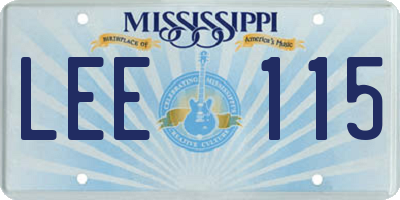 MS license plate LEE115