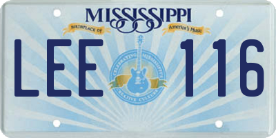 MS license plate LEE116