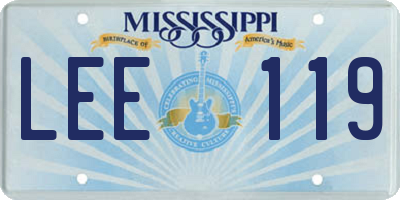 MS license plate LEE119