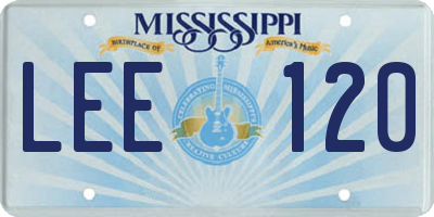 MS license plate LEE120