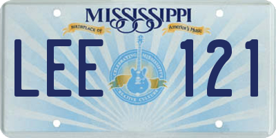 MS license plate LEE121