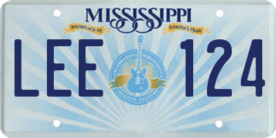 MS license plate LEE124