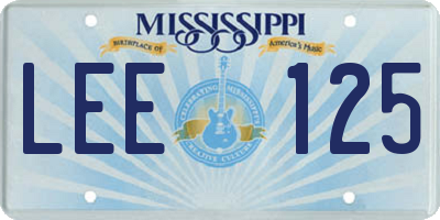 MS license plate LEE125