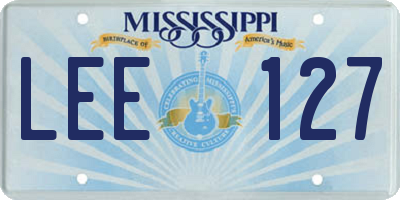MS license plate LEE127
