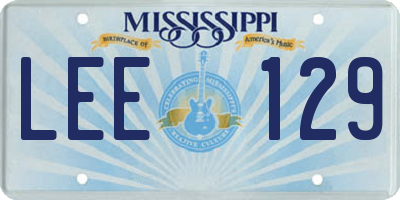 MS license plate LEE129