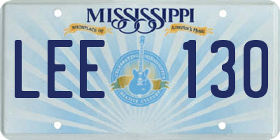 MS license plate LEE130